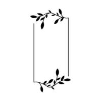 frame with branches and leafs icon over white background, illustration. vector