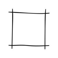 Hand drawn doodle square frame. Isolated on white background. vector