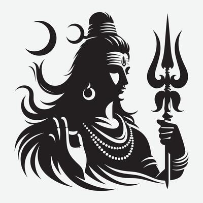 Happy Maha Shivaratri Lord Shiva Silhouette Illustration for Spiritual Artwork