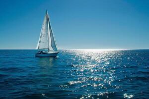A sailboat sailing in the ocean photo