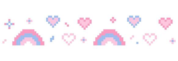 Pixel star sparkle cute retro 8 bit sparkle set. Shiny pink game pixel art effect set. Firework burst, arrow, space decoration. 90s aesthetics, y2k vector