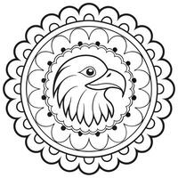 An eagle is in the middle of a circular design vector