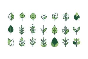 Leaf Icon Pack - Premium Icons in Trendy Line Style for Web and Mobile Design vector