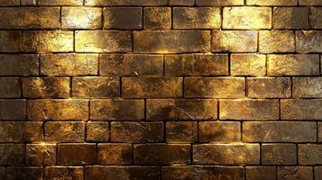 Golden brick wall background photo