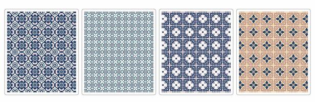 Stylish Ornamental Seamless Patterns, 4 Detailed Textures for Interior and Graphic Use vector