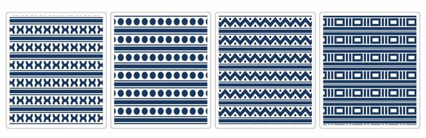 Authentic African Textile Patterns,4 Seamless Ethnic Designs for Fabrics and Backgrounds vector