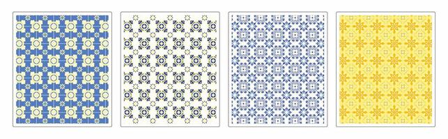 Seamless Decorative Tile Patterns , Geometric and Abstract Artistic Textures vector