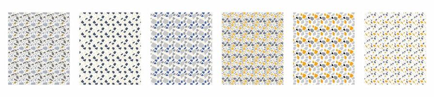 Terrazzo Seamless Pattern Set for Interior, Tiles, and Backgrounds vector