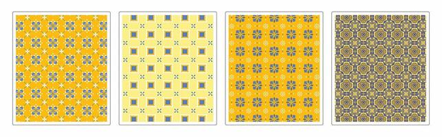 Seamless Abstract and Geometric Tile Patterns , Artistic and Ornamental Motifs vector