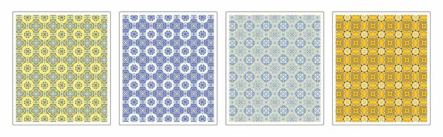 Intricate Seamless Tile Patterns , Premium Geometric and Ornamental Designs vector