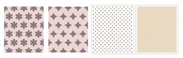 Trendy Seasonal Seamless Patterns,4 Elegant Autumn Designs for Textile and Digital Use vector