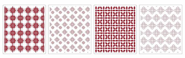 Decorative Asian Seamless Patterns, 4 Premium Japanese and Chinese,Inspired Backgrounds vector