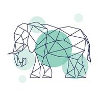 Abstract running elephant in geometric style. vector