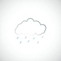 Cloud and Rain line icon. vector