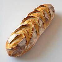Artisan Sourdough Baguette, Golden Crust and Airy Interior Detail photo