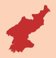North Korea simple flat red map vector