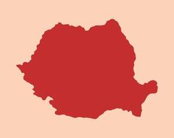 Romania simple flat red map vector