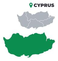 Cyprus map simple flat outline set vector