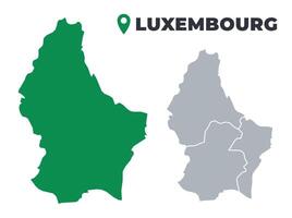 Luxembourg map simple flat outline set vector