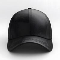Sleek black baseball cap showcasing modern design and minimalist style photo