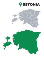 Estonia map simple flat outline set vector