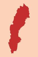 Sweden simple flat red map vector