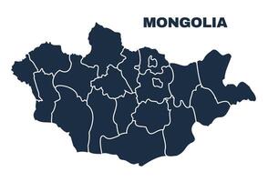 Mongolia map flat border outline vector