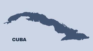 Cuba map simple flat vector