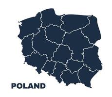 Poland map flat border outline vector