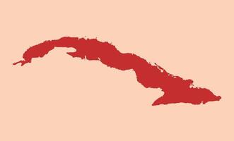 Cuba simple flat red map vector