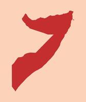 Somalia simple flat red map vector