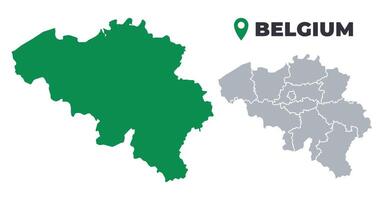 Belgium map simple flat outline set vector