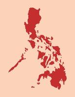 Philippines simple flat red map vector