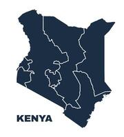 Kenya map flat border outline vector
