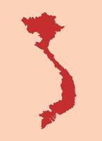 Vietnam simple flat red map vector