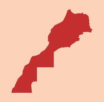 Morocco simple flat red map vector