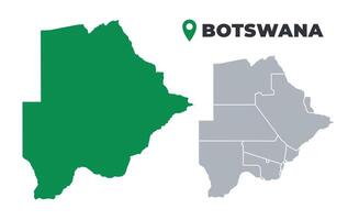 Botswana map simple flat outline set vector