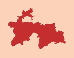 Tajikistan simple flat red map vector