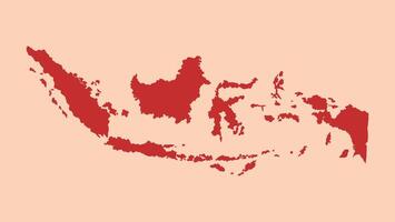 Indonesia simple flat red map vector