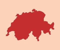 Switzerland simple flat red map vector