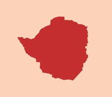 Zimbabwe simple flat red map vector
