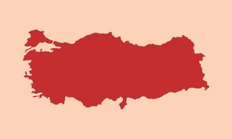 Turkiye simple flat red map vector