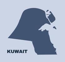 Kuwait map simple flat vector
