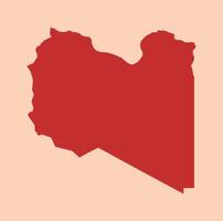 Libya simple flat red map vector