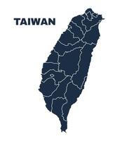 Taiwan map flat border outline vector