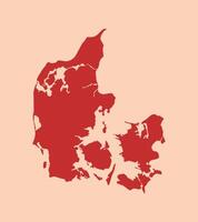 Denmark simple flat red map vector