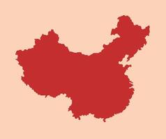 China simple flat red map vector