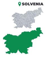 Slovenia map simple flat outline set vector