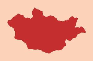 Mongolia simple flat red map vector