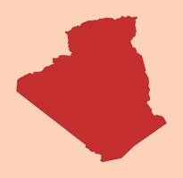 Algeria simple flat red map vector